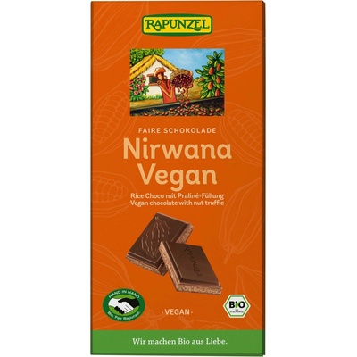 Rapunzel Nirwana Čokoláda s ryžovým mliekom s pralinkovou náplňou 100 g