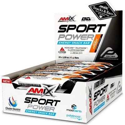 AMIX Sport Power Energy Snack Bar s kofeinem 20 x 45 g