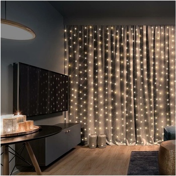 BRILAGI Brilagi LED Vianočný záves 300xLED 8 funkcií 3xAA USB 1,2m teplá biela BG0380