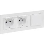 Legrand Legrand-Двойна външна розетка за домашна употреба 250V/16A и един ключ №1 с бяла рамка NILOE STEP (LR0051D)