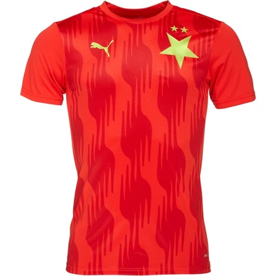 Puma pánsky futbalový dres SKS PREMATCH SS JERSEY červená žltá