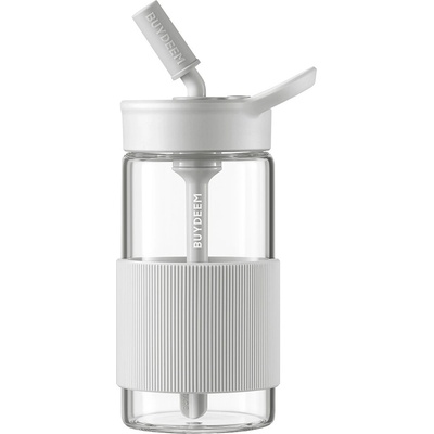 Buydeem CD1017 Portable Glass Straw Bottle 500 ml, Oats White (CD1017-OW)