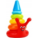 Teddies Skládanka pyramida kroužky šnek