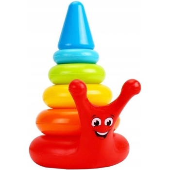 Teddies Skládanka pyramida kroužky šnek