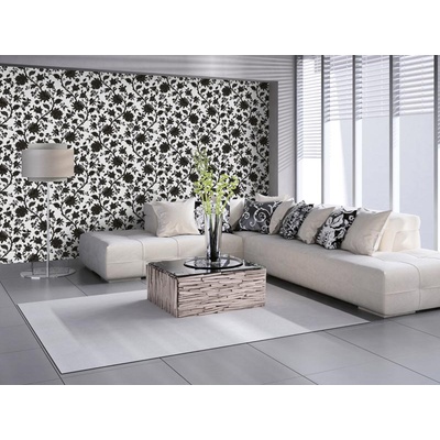 DIMEX ART Луксозна флизелинова тапета черно-бели орнаменти с цветя