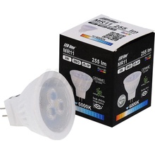 Ledin LED žárovka 3W 10-14V AC/DC SMD2835 GU5,3/MR11 255lm STUDENÁ BÍLÁ