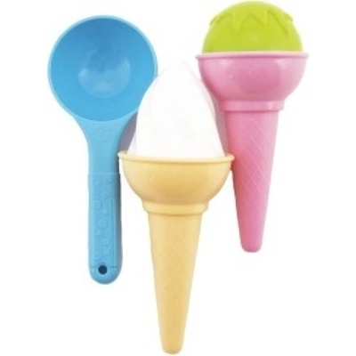 Teddies Формички Бабовки за пясък пластмаса сладолед 3бр