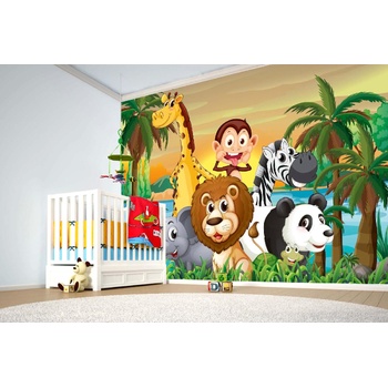 DIMEX ART s. r. o Самозалепваща се флизелинова фототапета сафари при залез слънце 375 x 250 см