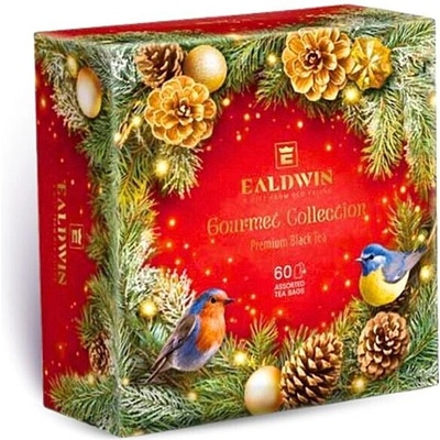 Ealdwin Christmas Gourmet Collection Red kolekcia čiernych čajov 60 vrecúšok