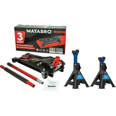 Matabro MB-LPJ3T Nízkoprofilový hydraulický zvedák s pojezdem s podpěrami MB-JS3T 3 t