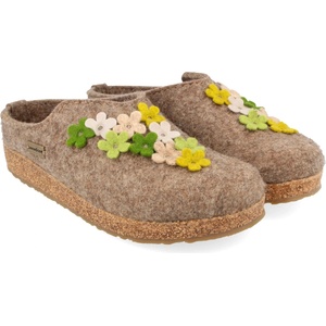 Haflinger Дамски пантофи Haflinger Women's Grizzly Flores Slippers - Peat - размер 38 (EU) (126-0667-0213)