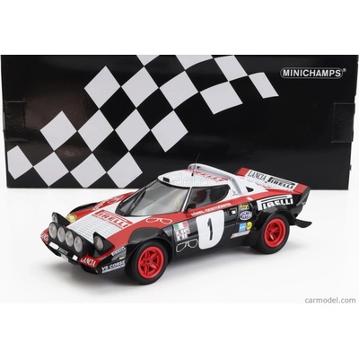 Minichamps Lancia Stratos Hf Pirelli night Version N 1 Winner Rally Dynavit Saarland 1978 Walter Rohrl Christian Geistdorfer Červená Černá Bílá 1:18
