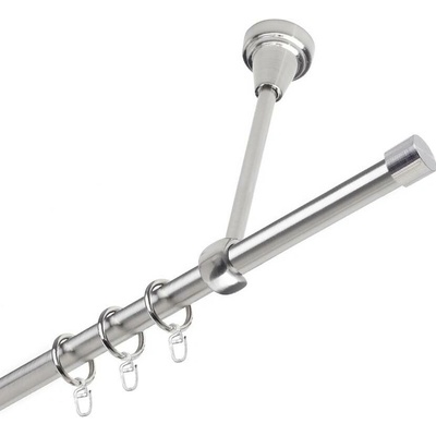 OK-GarnýžeCZ Garnýž kovová jednořadá 19mm Pullo nerez 290 cm do stropu / kroužky s háčkem