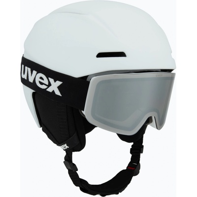 uvex Детска скиорска каска UVEX Viti Set + очила Speedy Pro white matt/mirror silver/green/clear