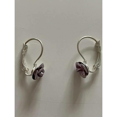 Fashion Jewelry náušnice růžička kovová fialová 4-a353