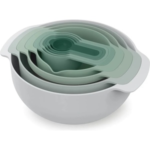 Joseph Joseph Кухненска купа комплект NEST 40112, 9 бр. , с гевгир и мерителни лъжици, сиво / зелено, Joseph Joseph (JS40112)
