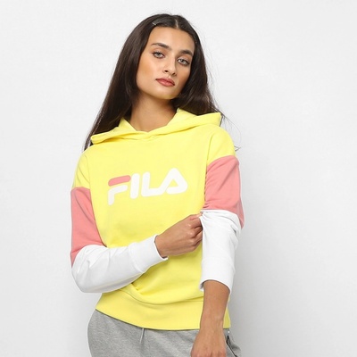 Fila Barret Cropped Hoody Limelight/Bright White/Lobster Bisque