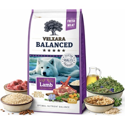 Velxara Balanced FM Dog Adult Monoprotein Lamb & Rice 12 kg