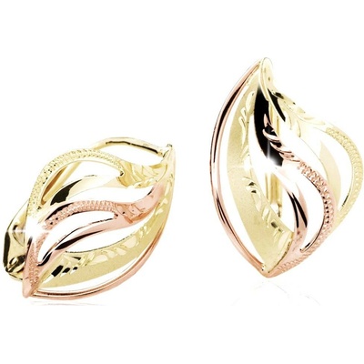 Cutie Jewellery - gold Zlaté ručně porývané náušnice M414