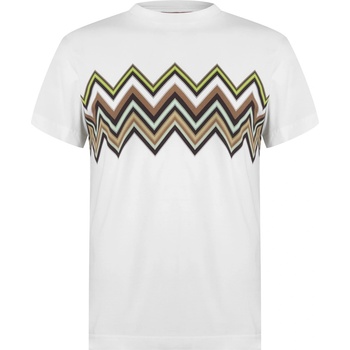 Missoni Тениска MISSONI Zigzag Print Cotton T-Shirt - WHT LIM KHK