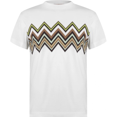 Missoni Тениска MISSONI Zigzag Print Cotton T-Shirt - WHT LIM KHK