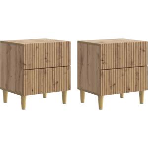 vidaXL Нощен шкаф 2 бр. Дъб артизан 43 x 34, 5 x 48 см (894544)