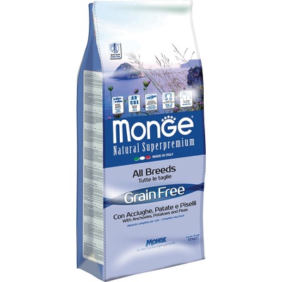 Monge BWild Grain Free All Breeds Adult Ančovičky brambory a hrášek 2 x 12 kg