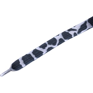 Tobby panther / Детски плоски еластични връзки за обувки - черно/бели 95 см (040620)