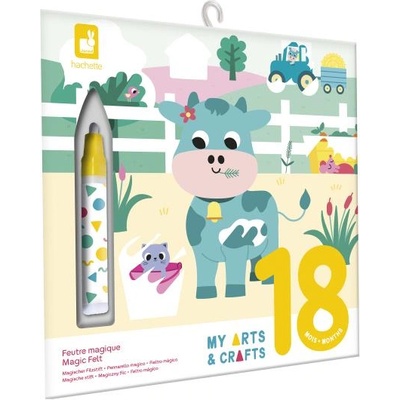 Janod My arts&crafts Мини кадифени книжки за оцветяване Ферма от 18 месеца