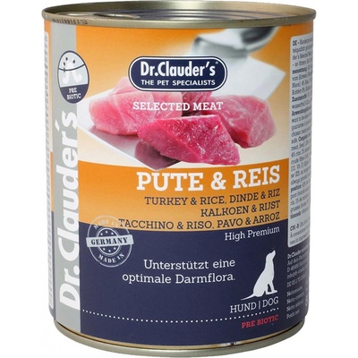 Dr.Clauder's Selected Meat PreBiotics Adult Krůtí a rýže 6 x 800 g