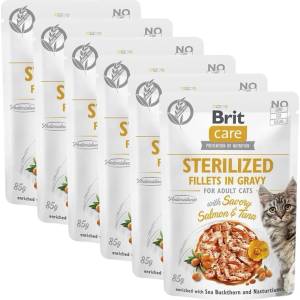 Brit Капсула BRIT Care Cat Sterilized Fillets in Gravy with Savory Salmon & Tuna 6 x 85 г