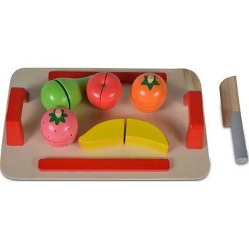 Moni Toys Дървена играчка Moni - Дъска за рязане с плодове (107902)