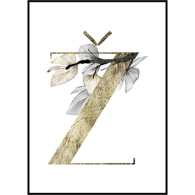 Jen tak z lásky Plakát První písmeno jména - zlatá Rozměr plakátu: 30 x 40 cm, Materiál plakátu: 200 g papír, Pozadí: Bílá, Písmeno: Ž
