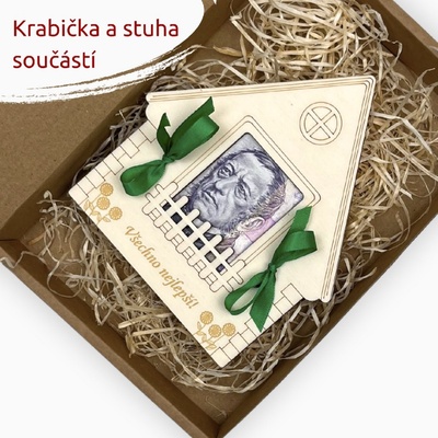 PanDatel Dřevěné pouzdro na peníze - DŮM