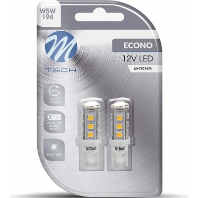 M-Tech W5W W2.1x9.5d 16 LED biele 2 ks LB077W