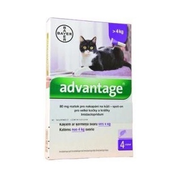 Advantage spot-on pre malé mačky a králiky 80 mg 4 x 0,8 ml