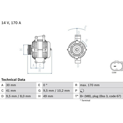 generátor BOSCH 0 986 082 480 0 986 082 480