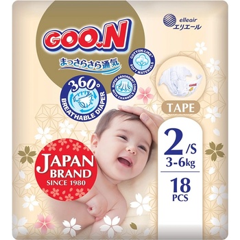 GOO. N Бебешки пелени Goo. N Premium Soft - Размер 2, S, 3-6 kg, 18 броя (F1010101-151)