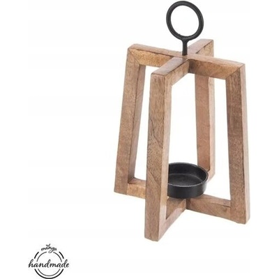 Sviečnik DREVENÝ stojan podložka na sviečku tealight stôl 27,5 cm