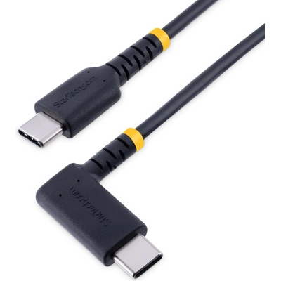 StarTech R2CCR-15C-USB USB C Charging Right Angle, 60W PD 3A Heavy Duty Fast Charge USB-C USB 2.0 Type-C Durable and Rugged Aramid Fiber 15cm