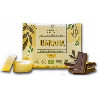 Cacao Crudo Raw Horká čokoláda s banánom Bio 30 g