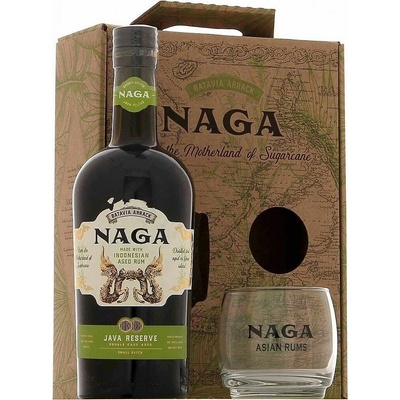 Naga Rum Java Reserve 40% 0,7 l (dárkové balení 1 sklenice)