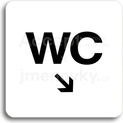 ACCEPT Piktogram WC vpravo dolů - bílá tabulka - černý tisk bez rámečku