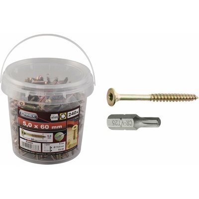 Vruty CONNEX UNI-vruty TX 5,0x60 mm, 240 ks, univerzálny, priemer 5 mm, dĺžka 60 mm, okrúh (B30083)