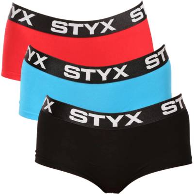 Styx Комплект от три - дамски бикини Styx с пътник многоцветни Styx | Cheren Sin Cherven Mnogotsveten | ЖЕНИ | XL