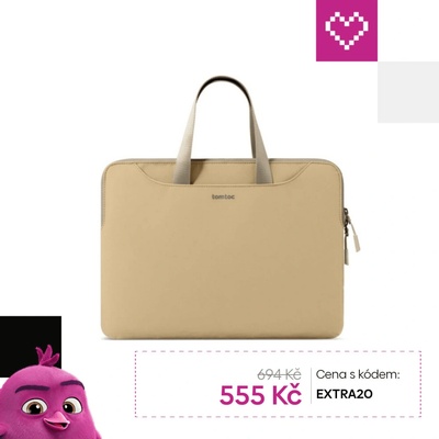 tomtoc Light-A21 Dual-color Slim Pouzdro s poutkem pro 13.5" hnědá TOM-A21D3K1