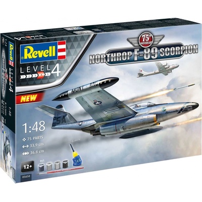 Revell Northrop F-89 Scorpion 75th Anniversary obsahuje barvy a lepidlo Gift Set 05650 1:48