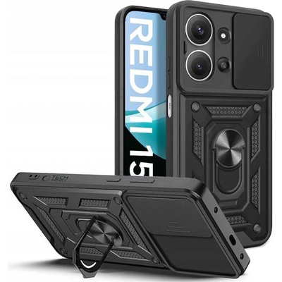 Tech-Protect Калъф с Предпазител за Камера и Стойка за Xiaomi Redmi 15C 4G, Tech-Protect CamShield Pro Case, Черен (5906302332144)