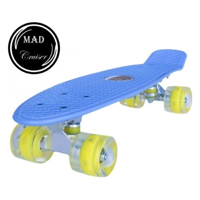 Sportmann Син скейтборд Penny Mad Cruiser с LED колела