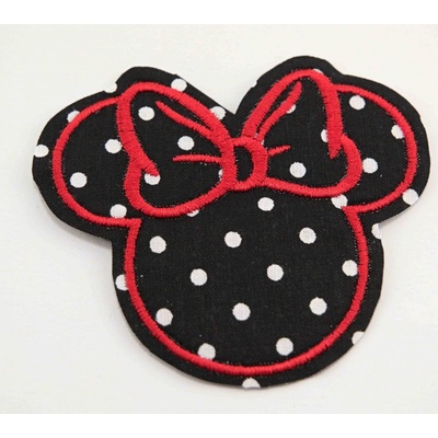 Nažehľovacia záplata - Minnie s bodkami - rozmer 9,5 cm x 7,5 cm